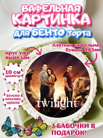 Вафельный круг для Бенто 10см, Сумерки, Девочка, День рождения, арт. PT313431