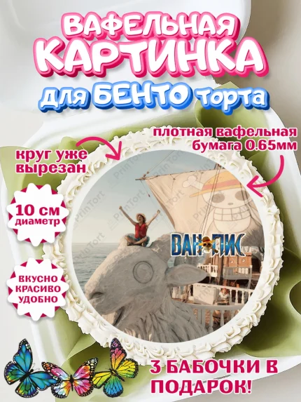 Вафельный круг для Бенто 10см, Большой куш, Девочка, День рождения, арт. PT317338