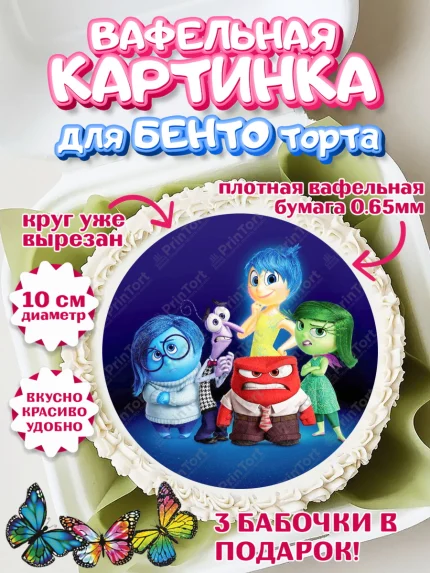 Вафельный круг для Бенто 10см, Головоломка, Головоломка 2, Девочка, День рождения, арт. PT319094
