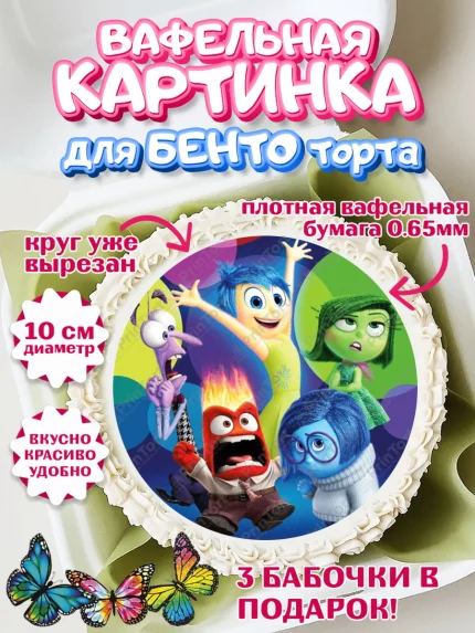 Вафельный круг для Бенто 10см, Головоломка, Головоломка 2, Девочка, День рождения, арт. PT319098