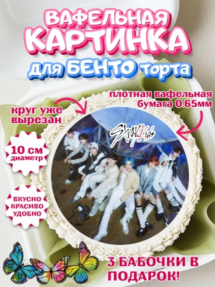 Вафельный круг для Бенто 10см, Стрей Кидс, Музыкальная группа, Группа Stray Kids, Stray Kids, арт. PT320065