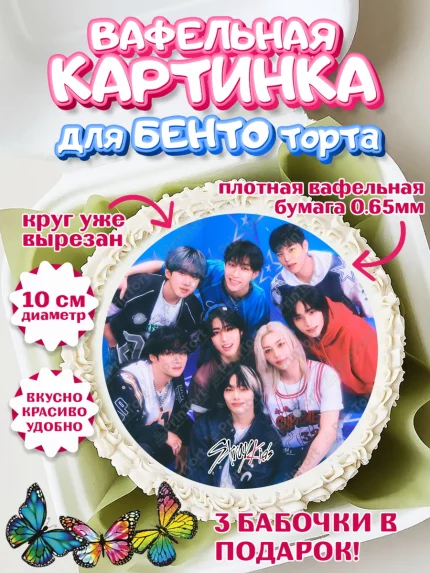 Вафельный круг для Бенто 10см, Стрей Кидс, Музыкальная группа, Группа Stray Kids, Stray Kids, арт. PT320072