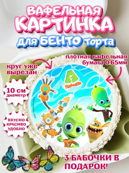 Вафельный круг для Бенто 10см, Планета Ай, С Днём Рождения!, Девочка, День рождения, арт. PT322049