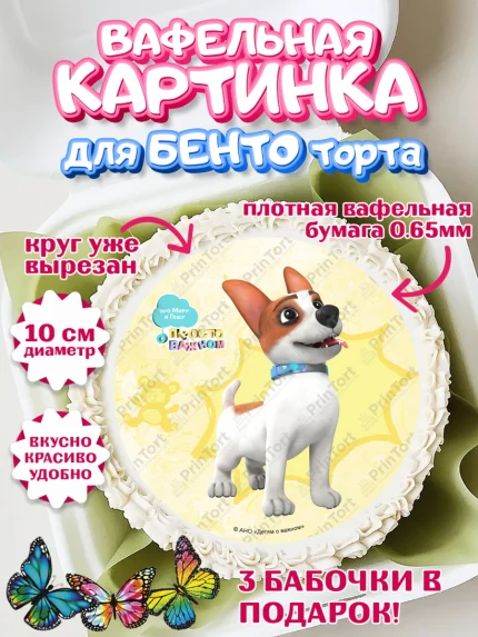 Вафельный круг для Бенто 10см, Про Миру и Гошу, просто о важном, Мира, Гоша, Мира и Гоша, Девочка, арт. PT322166
