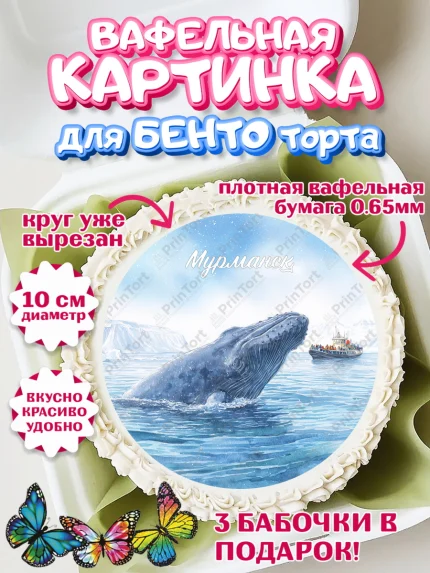 Вафельный круг для Бенто 10см, Мурманск, город Мурманск, любимый город Мурманск, арт. PT322262