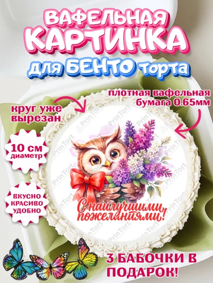 Вафельный круг для Бенто 10см, Подарок учителю, Девушка, Выпускной в школе, арт. PT323155