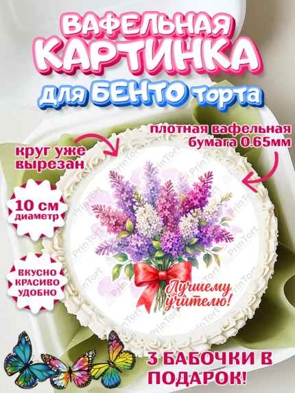 Вафельный круг для Бенто 10см, Подарок учителю, Девушка, Выпускной в школе, арт. PT323156