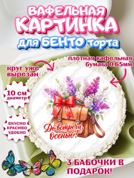 Вафельный круг для Бенто 10см, Подарок учителю, Девушка, Выпускной в школе, арт. PT323161
