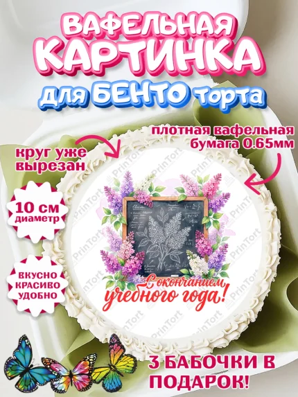 Вафельный круг для Бенто 10см, Подарок учителю, Девушка, Выпускной в школе, арт. PT323163