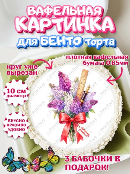 Вафельный круг для Бенто 10см, Подарок учителю, Девушка, Выпускной в школе, арт. PT323164