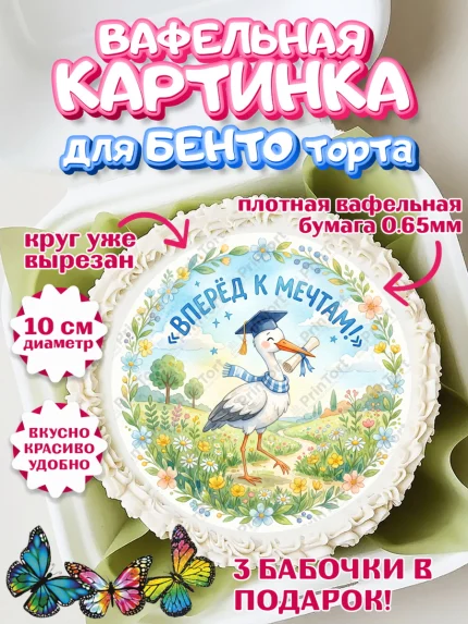 Вафельный круг для Бенто 10см, Выпускной в университете, арт. PT323520