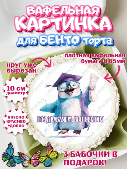 Вафельный круг для Бенто 10см, Выпускной в университете, арт. PT323559