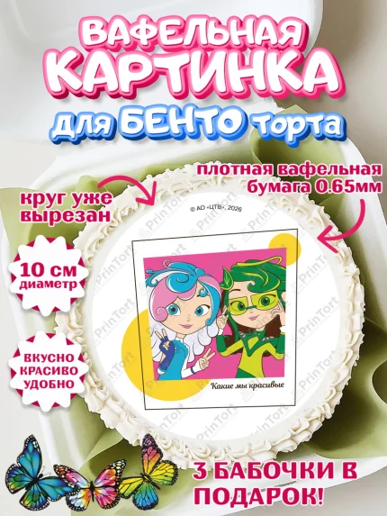 Вафельный круг для Бенто 10см, Сказочный патруль, Герои мультфильма Сказочный Патруль, Девочка, арт. PT324504