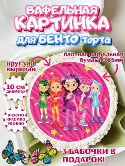 Вафельный круг для Бенто 10см, Сказочный патруль, Герои мультфильма Сказочный Патруль, Девочка, арт. PT326789