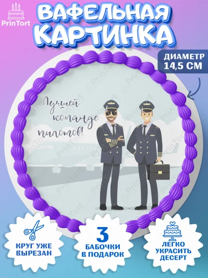 Вафельный круг 14.5см, Авиация, Самолеты, Мальчик, День гражданской авиации, арт. PT604396