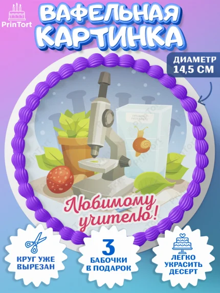 Вафельный круг 14.5см, день учителя, Девушка, арт. PT605366
