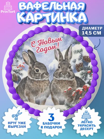 Вафельный круг 14.5см, Новый год, Девочка, арт. PT605768