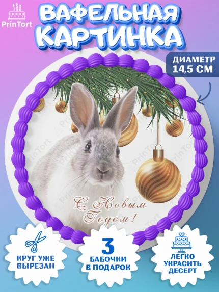 Вафельный круг 14.5см, Новый год, Девочка, арт. PT605957
