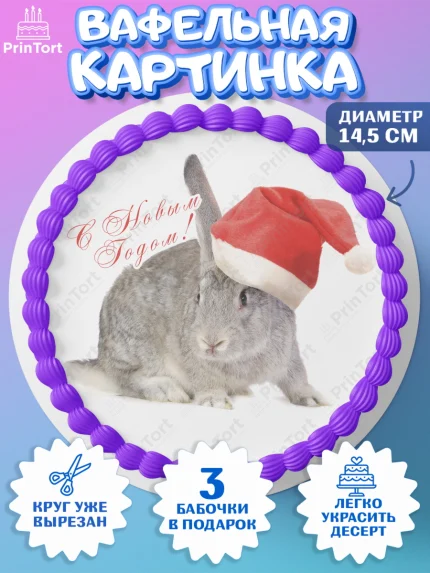 Вафельный круг 14.5см, Новый год, Девочка, арт. PT605960