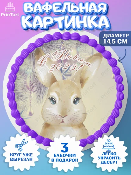 Вафельный круг 14.5см, Новый год, Девочка, арт. PT605961