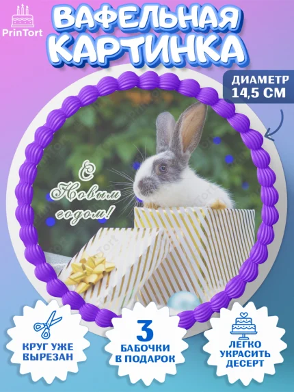 Вафельный круг 14.5см, Новый год, Девочка, арт. PT605964