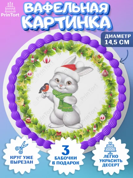 Вафельный круг 14.5см, Новый год, Девочка, арт. PT606875