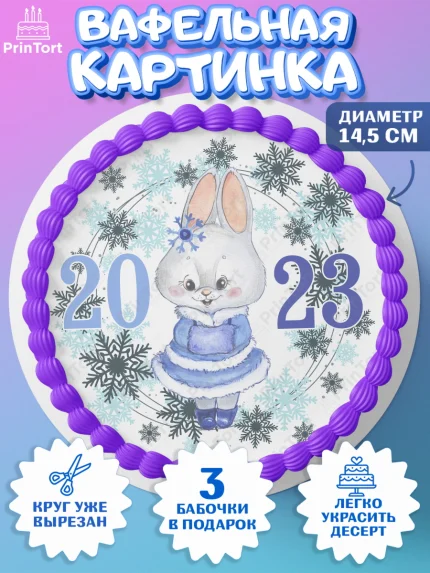 Вафельный круг 14.5см, Новый год, Девочка, арт. PT606931