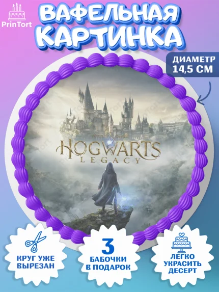 Вафельный круг 14.5см, Гарри Поттер, Хогвартс Легаси, Девочка, День рождения, арт. PT609667