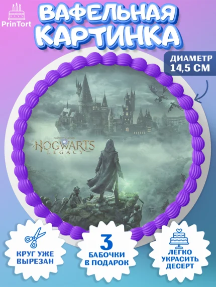 Вафельный круг 14.5см, Гарри Поттер, Хогвартс Легаси, Девочка, День рождения, арт. PT609678