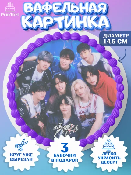 Вафельный круг 14.5см, Стрей Кидс, Музыкальная группа, Группа Stray Kids, Stray Kids, Девочка, арт. PT620072