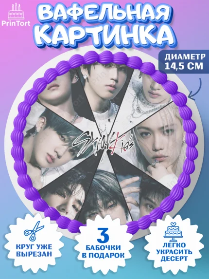 Вафельный круг 14.5см, Стрей Кидс, Музыкальная группа, Группа Stray Kids, Stray Kids, Девочка, арт. PT620077