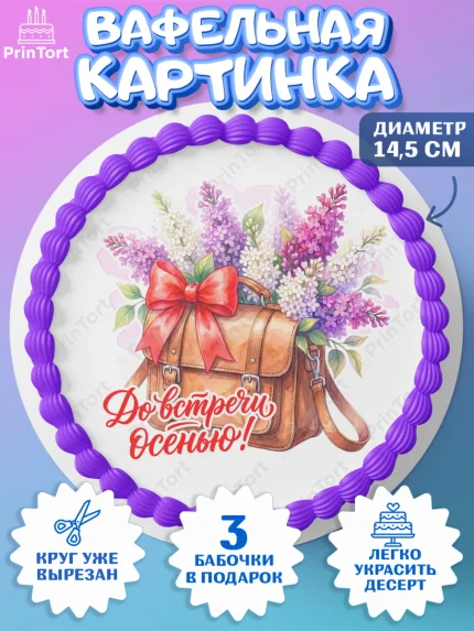 Вафельный круг 14.5см, Подарок учителю, Девушка, Выпускной в школе, арт. PT623161