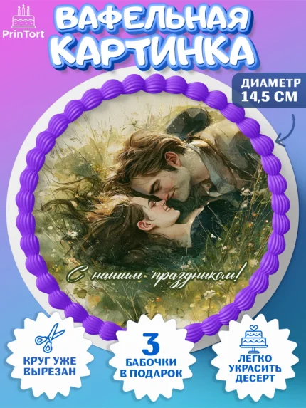 Вафельный круг 14.5см, Сумерки, Девочка, День рождения, арт. PT627342