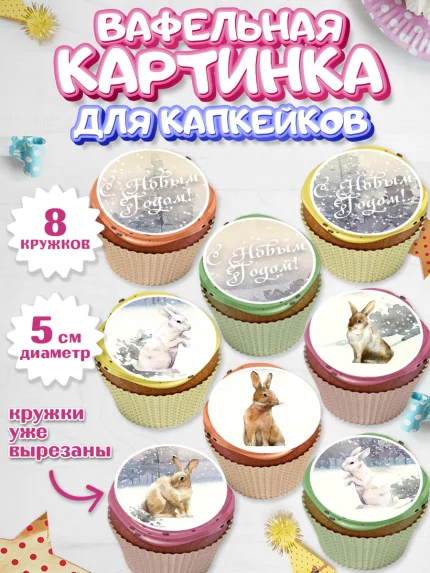 Вафельная картинка для капкейков, Новый год, Мальчик, арт. PT805779_1