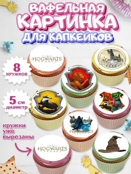 Вафельная картинка для капкейков, Гарри Поттер, Хогвартс Легаси, Мальчик, День рождения, арт. PT809665_2