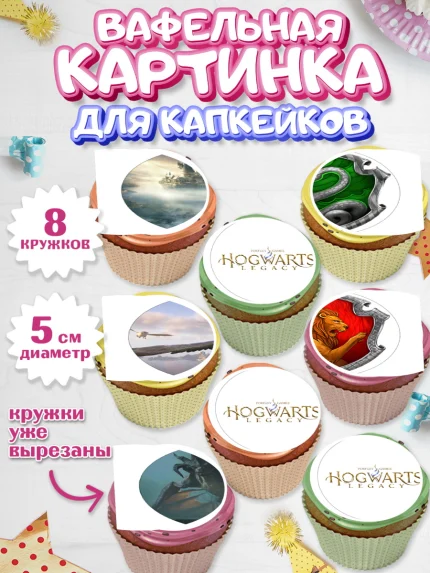 Вафельная картинка для капкейков, Гарри Поттер, Хогвартс Легаси, Девочка, День рождения, арт. PT809674_1