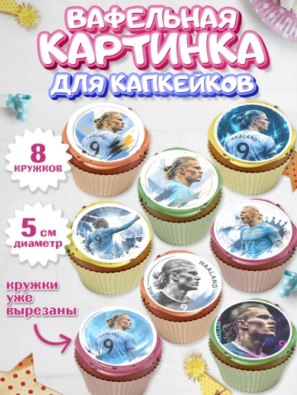 Вафельная картинка для капкейков, Холланд, Футболист Холланд, Девочка, Без конкретного повода, арт. PT826313_1