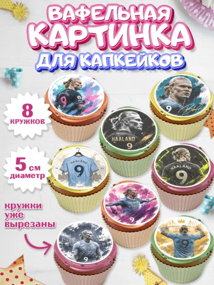 Вафельная картинка для капкейков, Холланд, Футболист Холланд, Девочка, Без конкретного повода, арт. PT826314_1