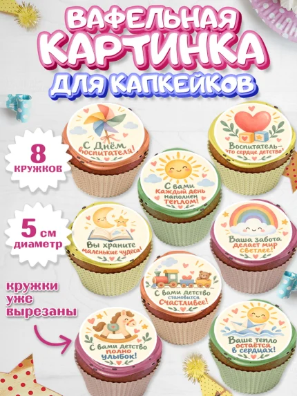 Вафельная картинка для капкейков, День Воспитателя, Мальчик, арт. PT827416_2